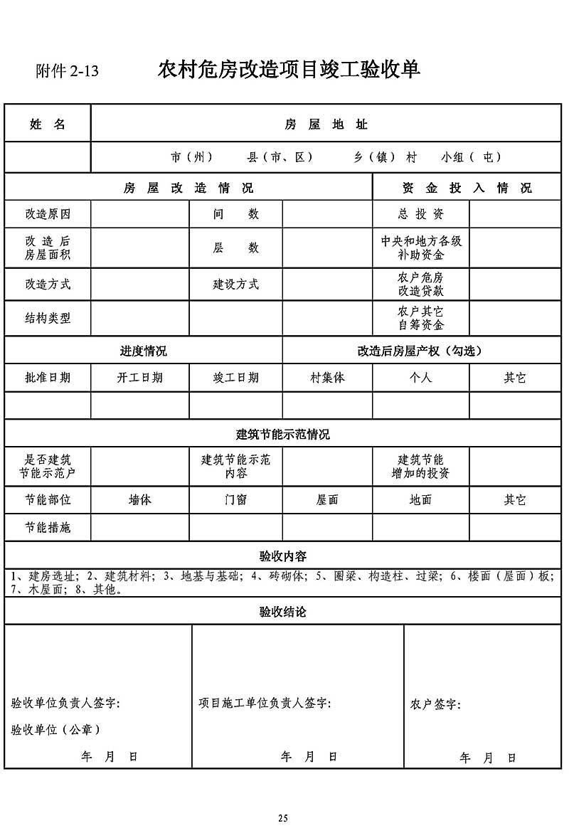 吉林省农村危房改造档案管理实施细则 2012年